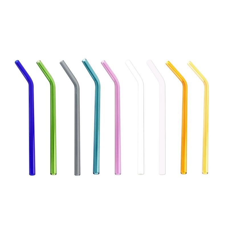 Heat And High Temperature Resistant Glass Straw Reusable Glass Drinking Straws Juice Milk Tea Coffee Elbow Straw Drinkware#