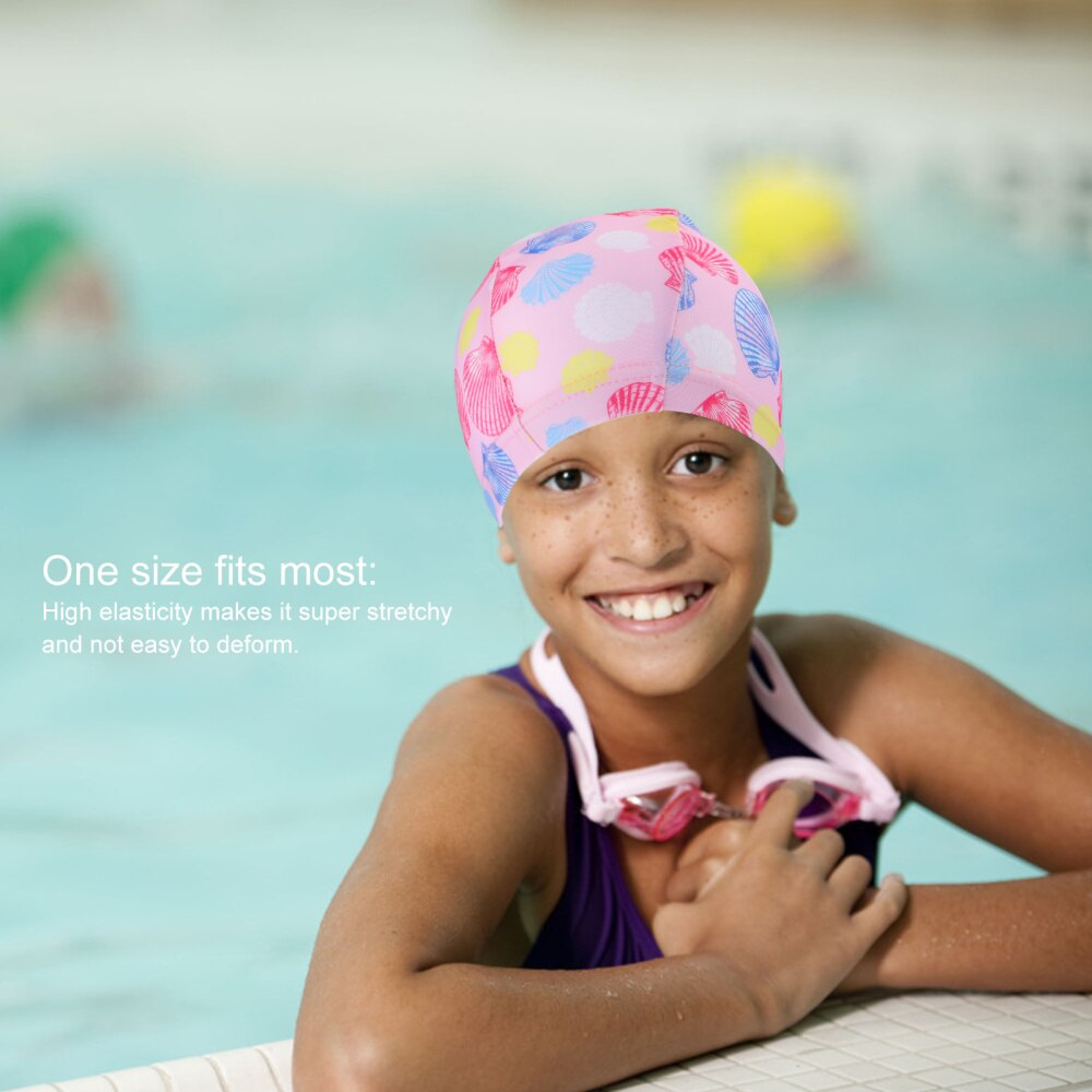 5pcs Waterproof Swimming Cap Children Swim Hat Bathing Cap Swimming Accessory