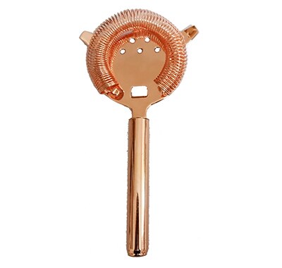 Barware Stainless Steel Commercial Hawthorne Cocktail Bar Strainer: Copper Plated