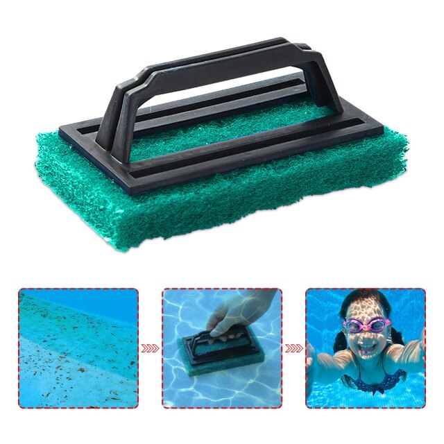 Swimming Pool Cleaning Sponge Brushes with Handle Mop Suction Head Plastic Manual Cleaner Multi Purpose Clean Tools: Green