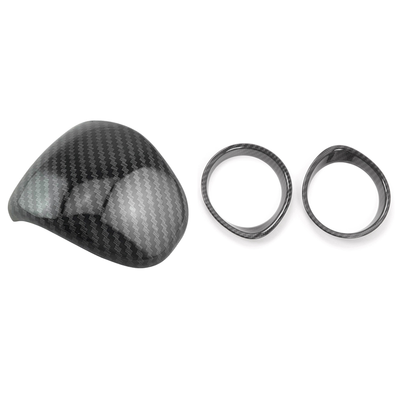 3 Pcs Car Accessories: 2 Pcs Air Conditioning AC Outlet Vent Frame Cover &amp; 1 Pcs Gear Lever Shift Knob Lid Cover Trim: Default Title