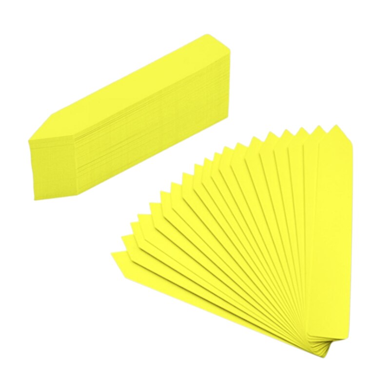 100/20 Pcs Gardening Plant Label Waterproof Plant Markers Plastic Insert Ground Card T shaped Plant Sign: yellow / 100pcs / L