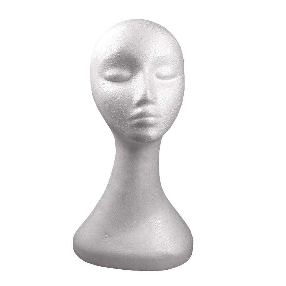 Plus Size Female Mannequin Head Dummy Model Display Stand for Wig Jewelry Headphone Hat Women Styrofoam Foam head: Default Title