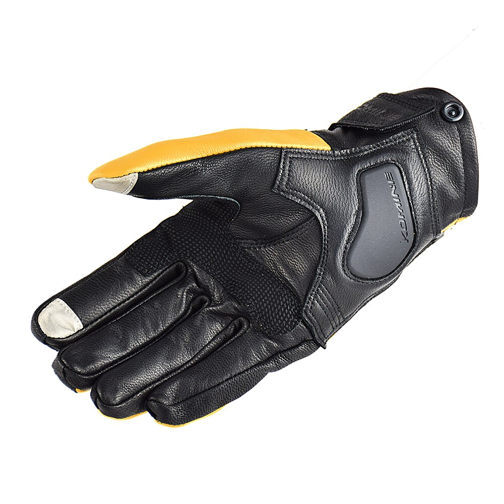 Guantes de Moto Retro para hombre, de piel auténtica, marrón, con pantalla táctil, Vintage, para Motocross