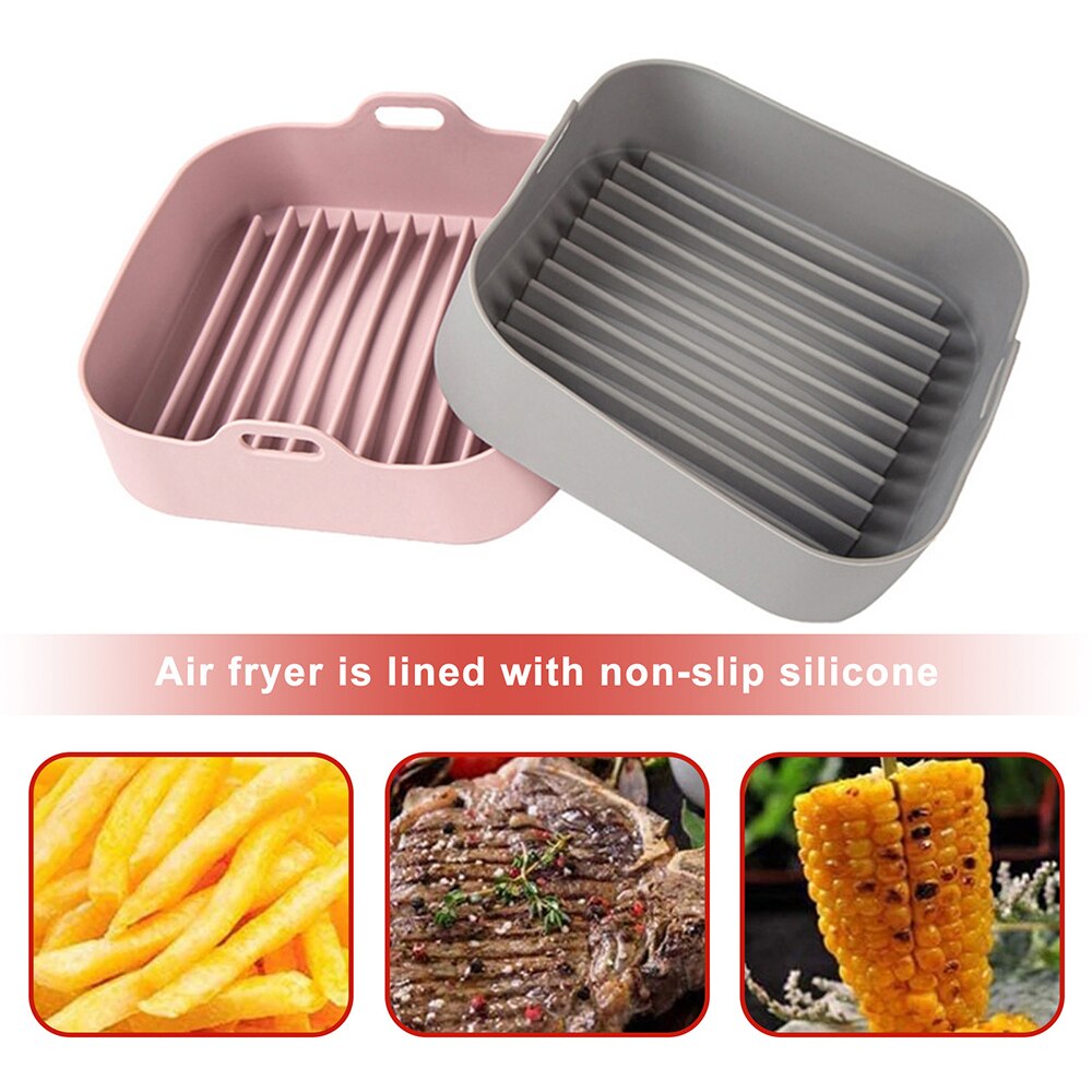 Air Fryer Silicone Pot Multifunctional Air Fryers Oven Accessories Bread Fried Chicken Pizza Basket Baking Tray Baking Dishes