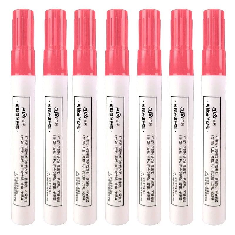 White Liquid Chalk Pen Marker Glass Windows Chalkboard Blackboard Liquid Ink Pen Used on Chalkboard Window White Pen: 7pc pink