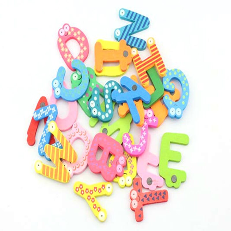 26 Lettres Magnétiques En Bois - Alphabet De A à Z Pour Enfants | Aimants Pour Frigo, Jouet Éducatif Coloré