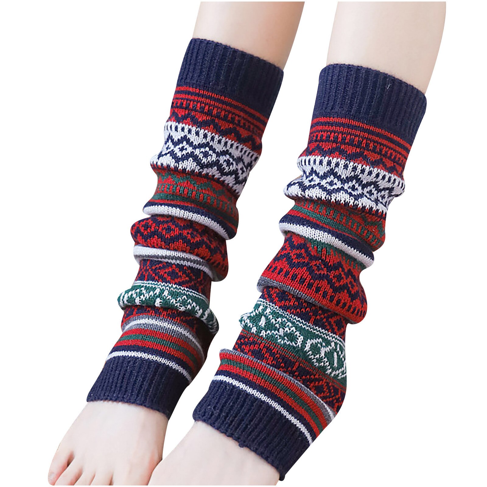 Womens Harajuku Retro Beenwarmers Mode Winter Gebreide Sokken Haak Gebreide Beenwarmers Vrouwelijke Legging Knie Hoge Sokken #3