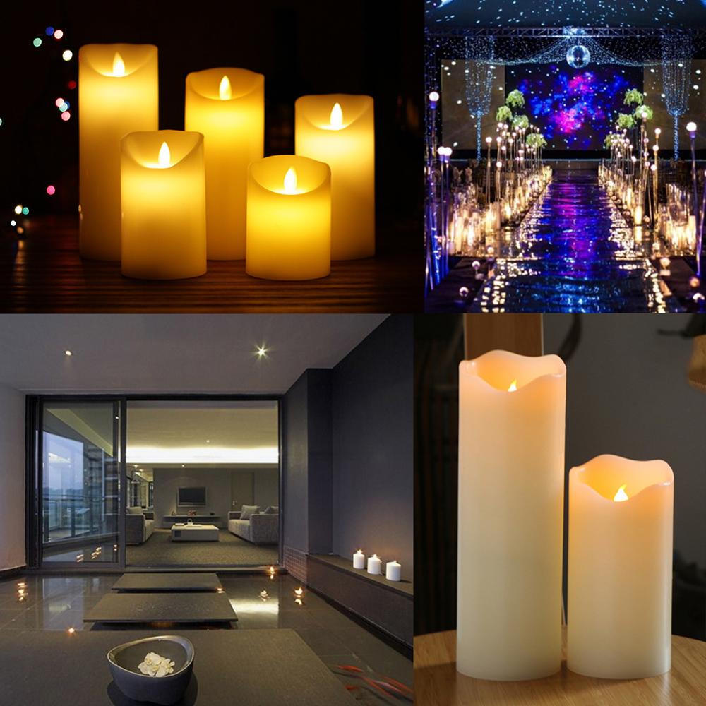 LED Flameless Candles Light Smooth Flickering Paraffin Wax LED Candle with Timer Remote Control for Home Christmas Wedding Decor