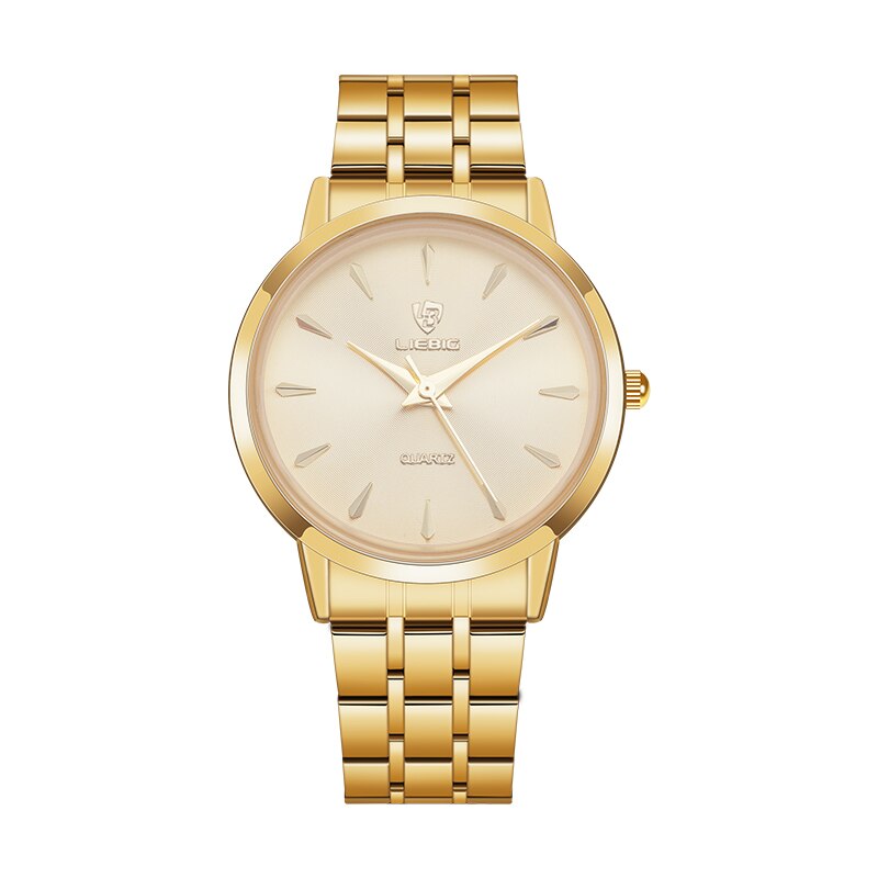 Liebig golden couple horloges roestvrij staal dames quartz waterdicht heren dames horloges polshorloges voor koppels kerst: Voor mannen