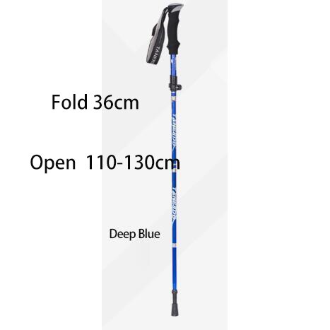 A Pair Fold Walking Stick For Outdoor Camping Trekking Telescopic Baton Nordic Walking Poles For A Hike Trekking Poles: DeepBlue 36cm