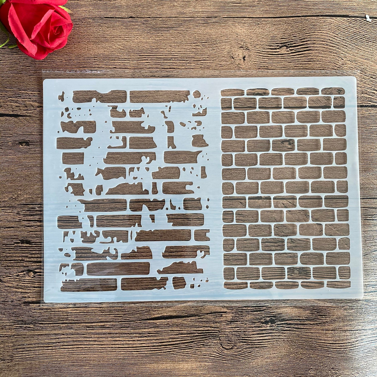 Stencil di design formato A4 per pittura murale Scrapbooking Timbro Album Decorativo Goffratura Carta artigianale Stencil quadrati in mattoni fai-da-te