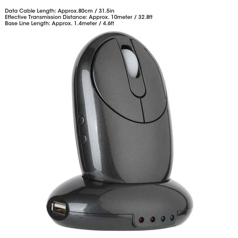 Wireless Mouse ABS Wireless Gaming Mouse Charging Base 4‑Port Plug And Play Ergonomic for Computer Desktop
