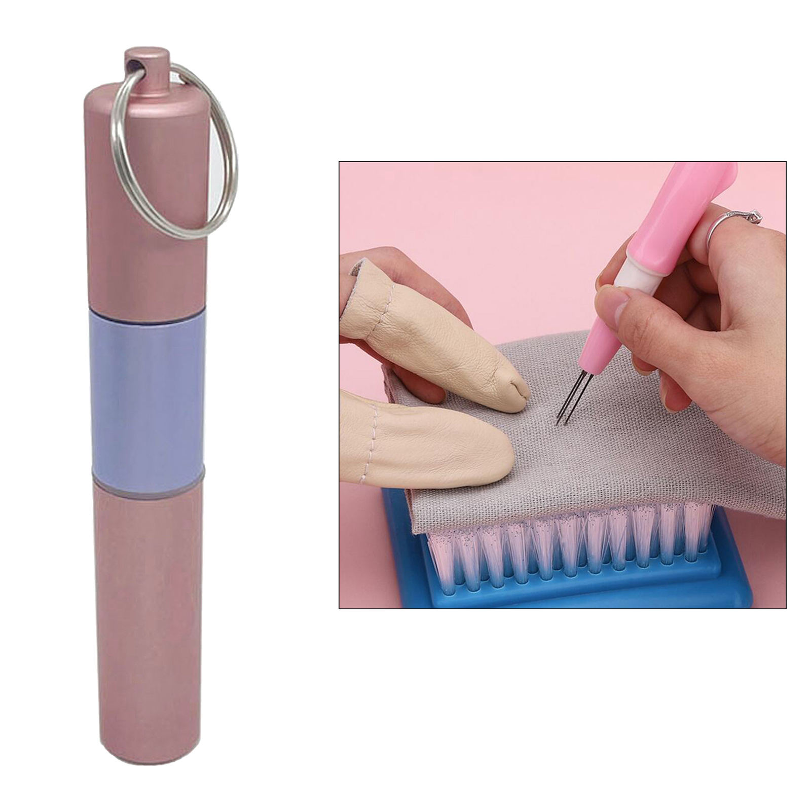 DIY 6 Needles Tool Craft Wool Felt Stitch Punch Tool Felting More Efficient (Felt Stitch Punch Tool w/ Stainless Steel Handle)