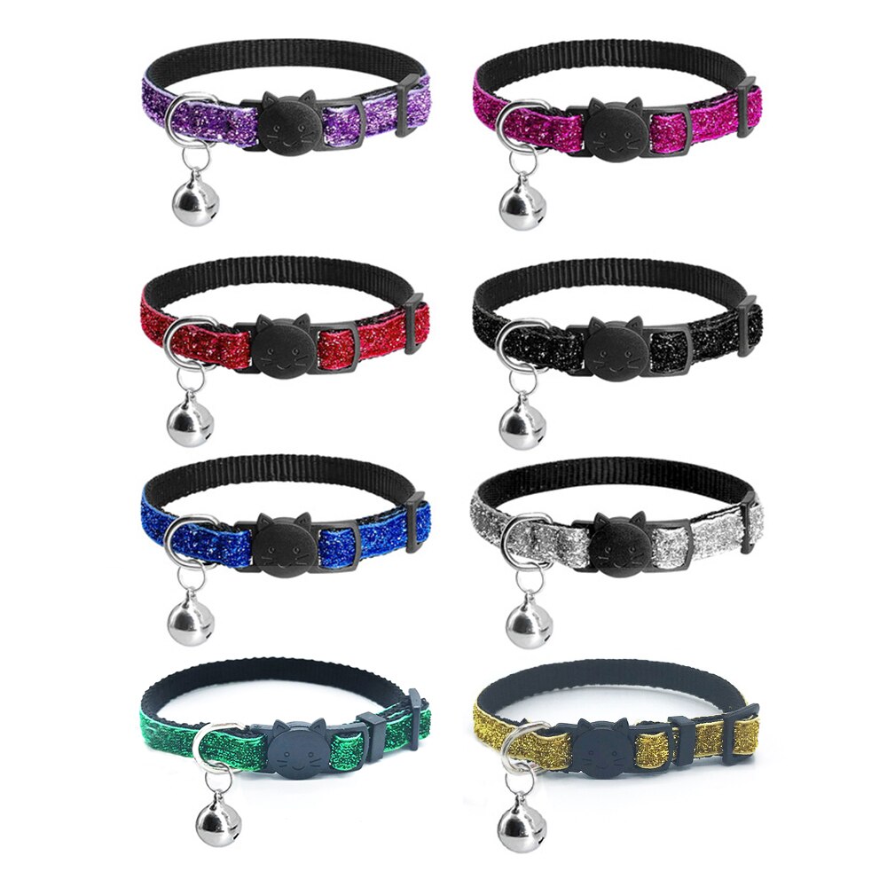 Collar para gatos, productos para collares para perro y mascotas, Collar para Gato, arnés para cascabel para gatos, Correa brillante para gatito