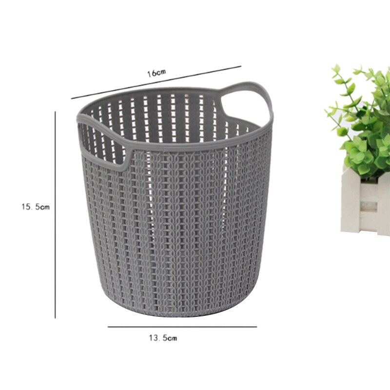 Round Storage Basket with Handle Debris Clothes Bucket Toys Books Organizer Plastic Organizer