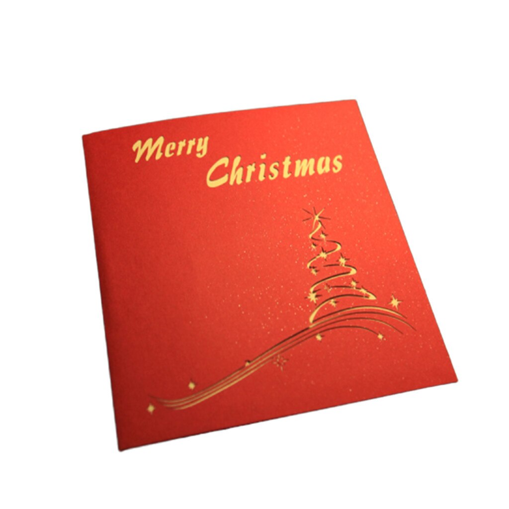 3D Pop Up Christmas Card Decorations Christmas Tree Greetings Card for Xmas Year Baby Greeting Cards Handmade