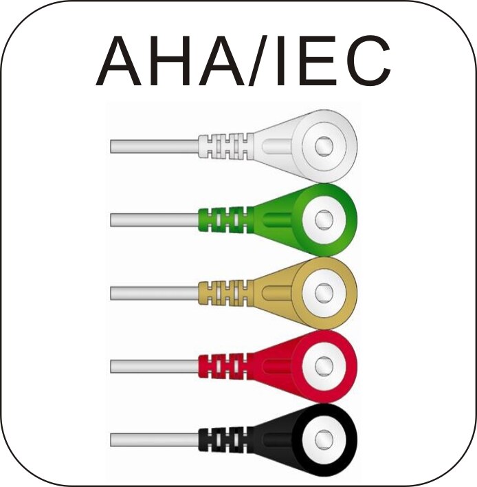 Cable ECG de una sola pieza con 5 cables, clip para monitor de paciente Biomet BM7: 5leads snap