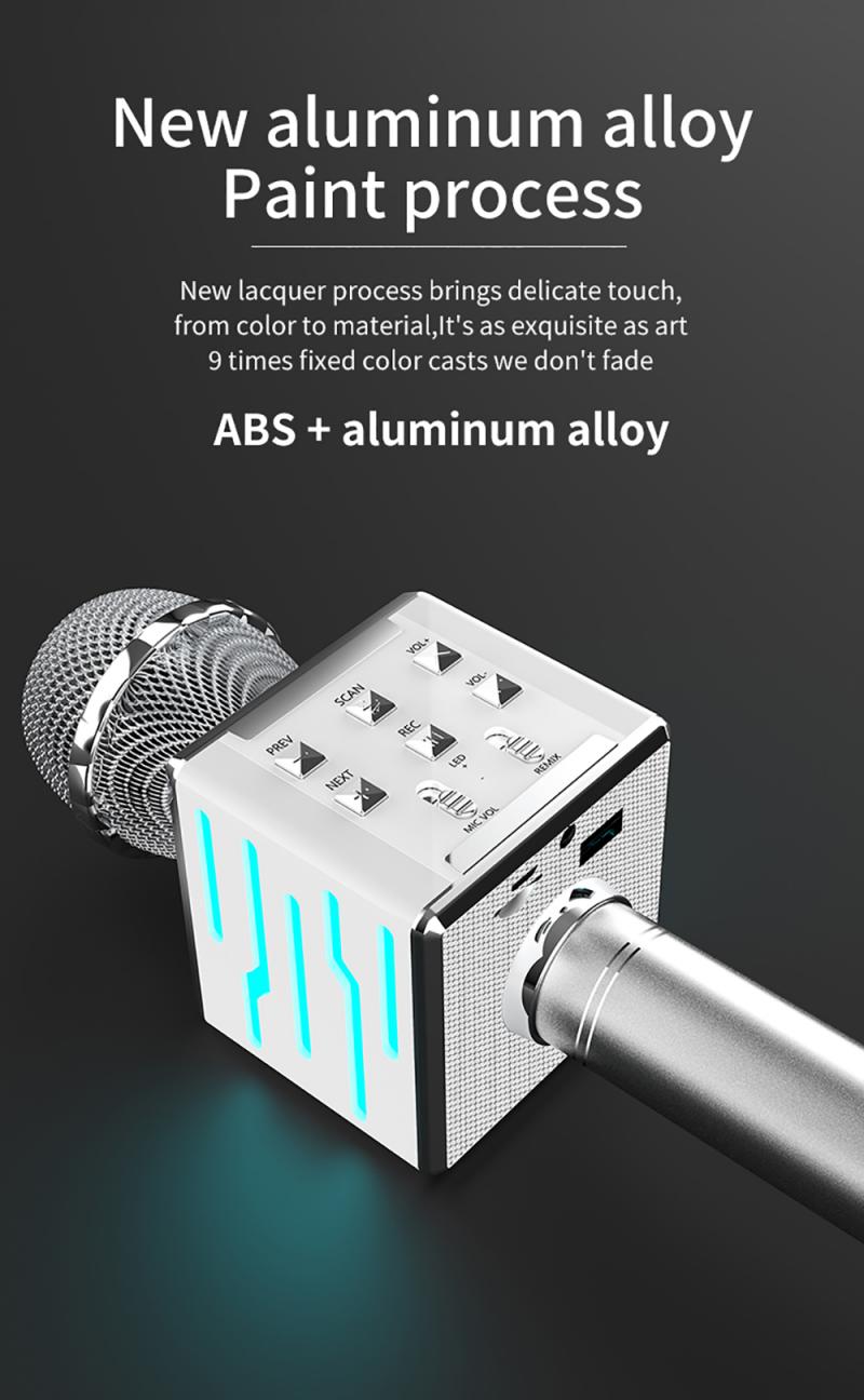 DS868 Wireless Karaoke Microphone USB Player Bluetooth Mic Speaker Perfect Sound Mike For IPhone, IPad, Tablet, Car, PC