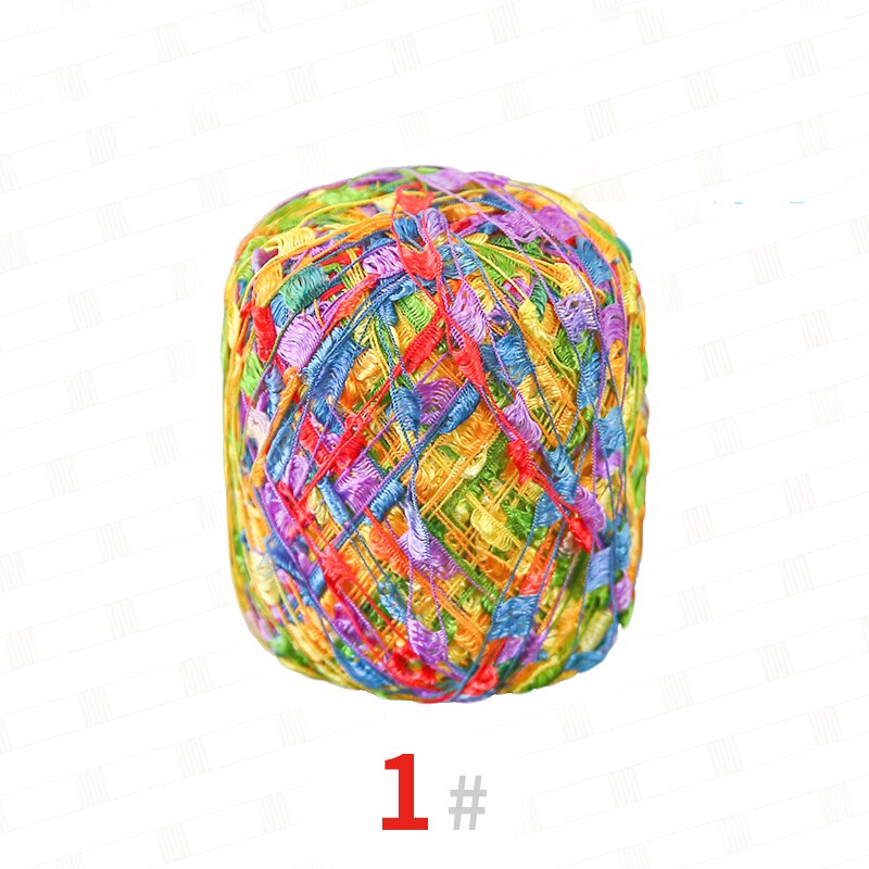 1Pc = 50G Fancy Blended Pluche Garen Sectie Dye Hand Geweven Breien Haak Acryl Tandenborstel Boucle Vlag Draad kamgaren Mooie: 1