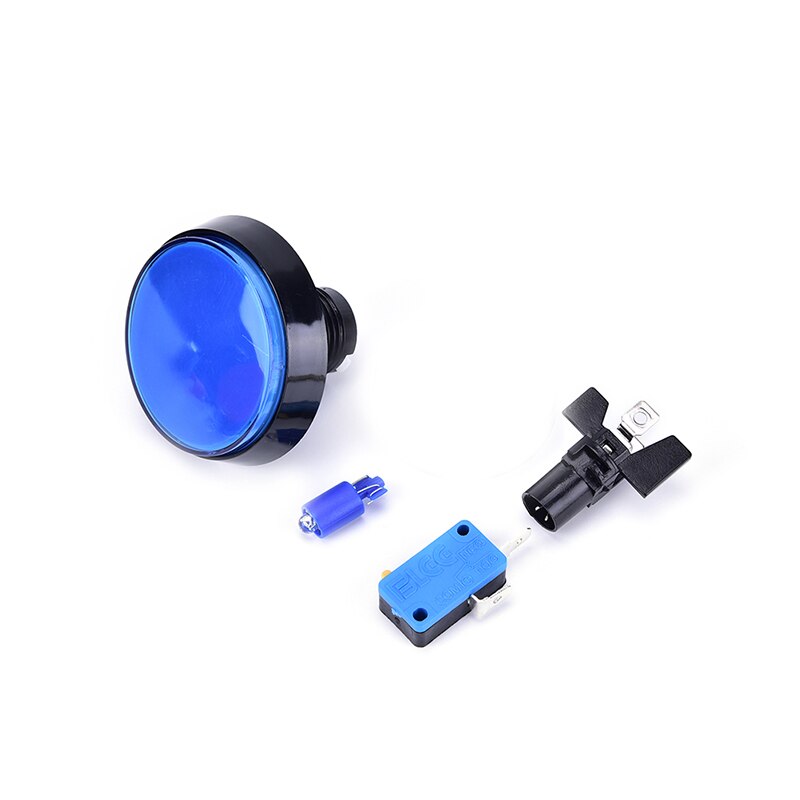 60Mm Arcade Knop Knop Met Led Licht Grote Boogvormige Arcade Video Game Player Knop Schakelaar Ouder-kind Game Console: Blauw