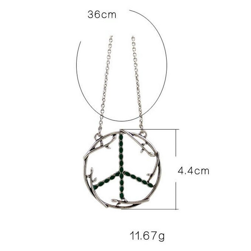 J092 Bigbing Sieraden Retro Zilver Kleur Vrede Hanger Ketting Mode Vrouwen Kettingen Ketting Sieraden