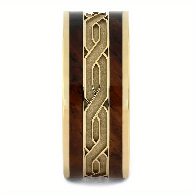 anillo para hombre, dos tonos, empalme, bucle tallado, corte de , cara, alto brillo, patrón cuadrado, par de anillos