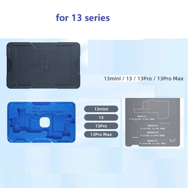 14in1 MasterXu XinzhiZao XZZ V10 V14 BGA Reballing Kit Planting Tin Template Middle Frame for iPhone X XR Xs 11 12 13 Pro Max: iP13 Series