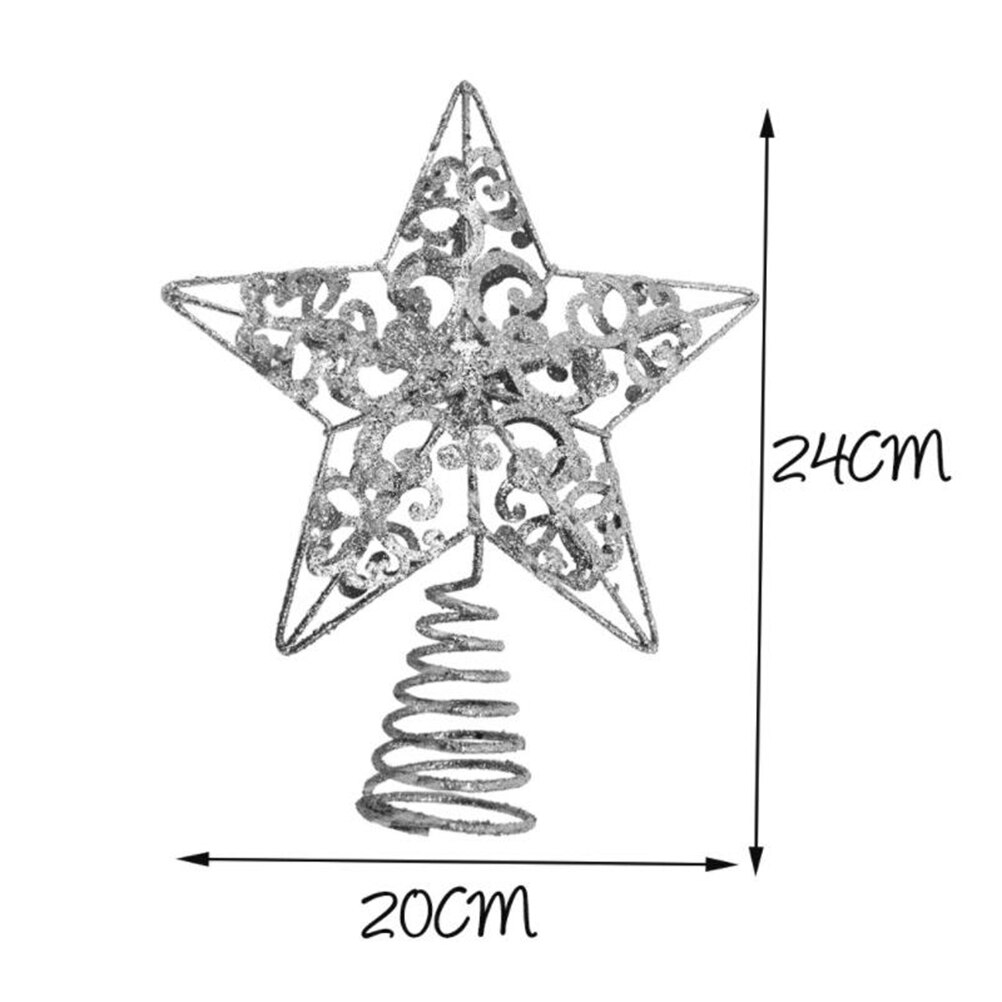 Adornos de escritorio delicados de plata de adornos para copa de árbol de Navidad suministros festivos de decoración de estrellas para el hogar Bar adornos colgantes de árbol de Navidad A5