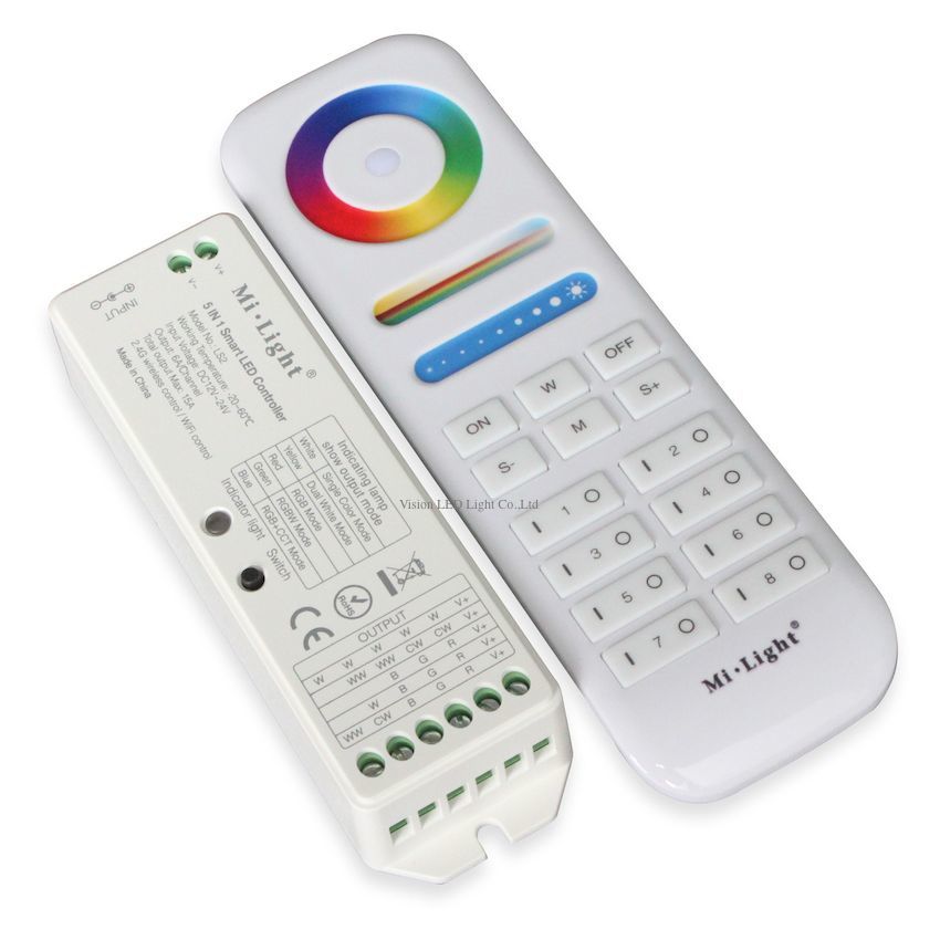 Mi Light 2.4G télécommande sans fil 8 zones FUT 089; B8 écran tactile mural, LS2 contrôleur LED pour bande LED RGB + CCT