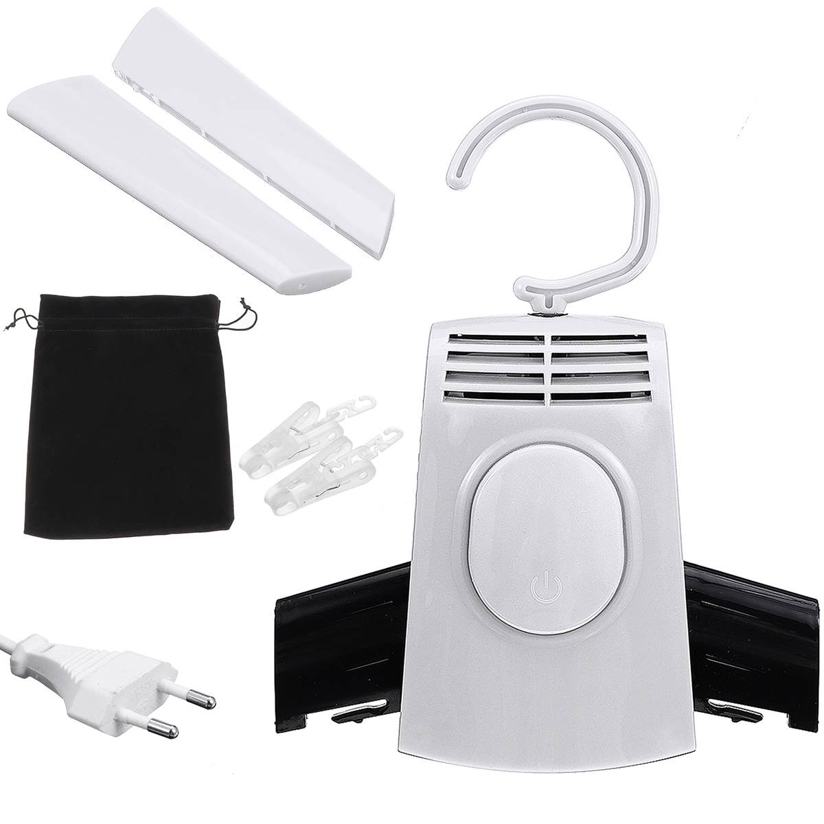 Portable Electric Clothes Dryer Shoes Clothe Rack hangers foldable Travel Available Clothing Shoes Heater Electric Dryer machine: White / US