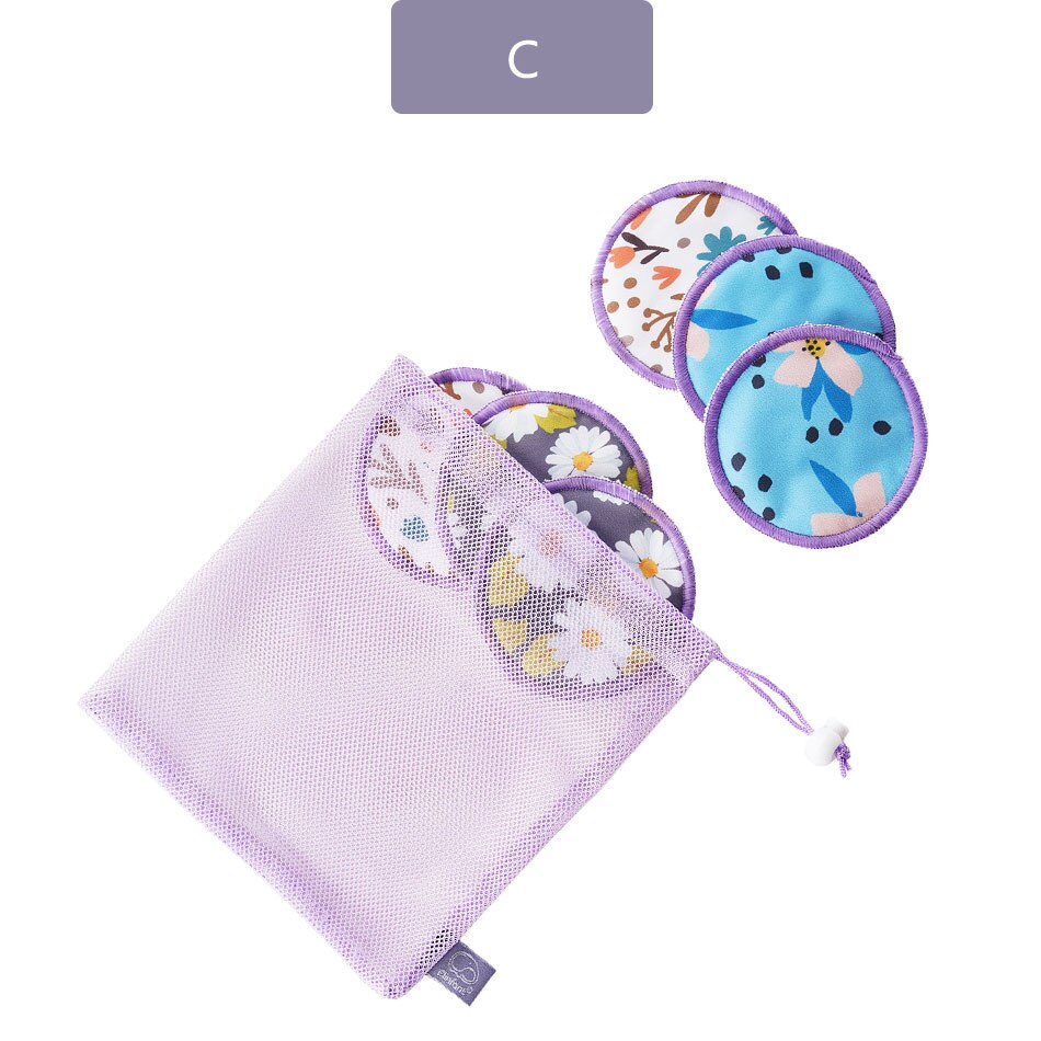 6pc bambou coussin d'allaitement coussinets d'allaitement pour maman imperméable lavable coussin d'alimentation bambou réutilisable coussinets d'allaitement avec sac à linge: C-breast pad