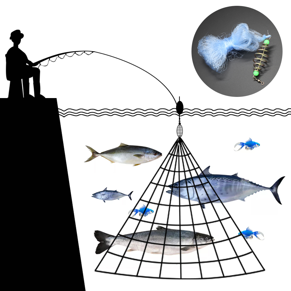 Trappola per rete da pesca sul ghiaccio invernale Multi Size rete per perline luminosa rete per pesci attrezzatura da pesca Design in rame Shoal Cast trappola per pescaaccessori per la pesca Esche artificiali per la pe