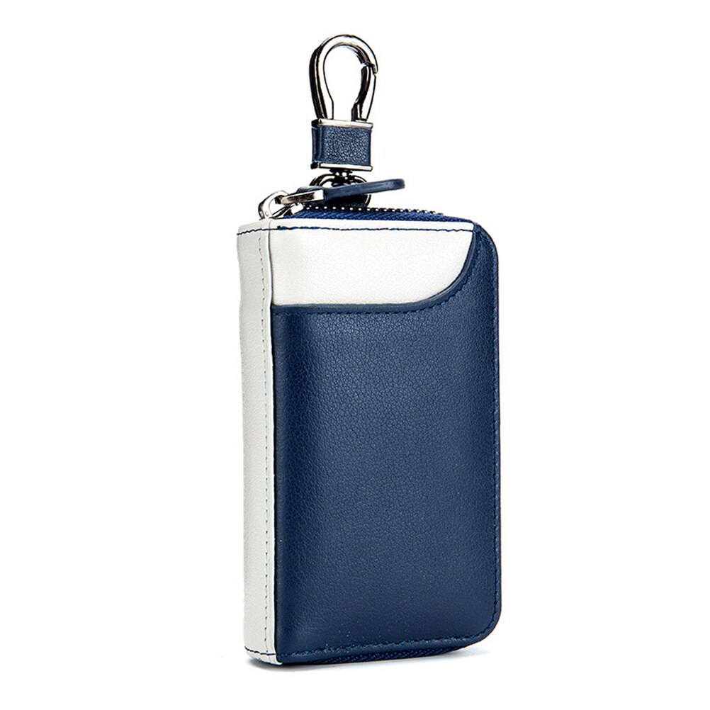 Aosbos Pu Lederen Auto Key Portemonnees Sleutels Houder Case Voor Mannen Vrouwen Organizer Case Key Bag Pouch Huishoudster Unisex Hasp portemonnee: 2355 Blue