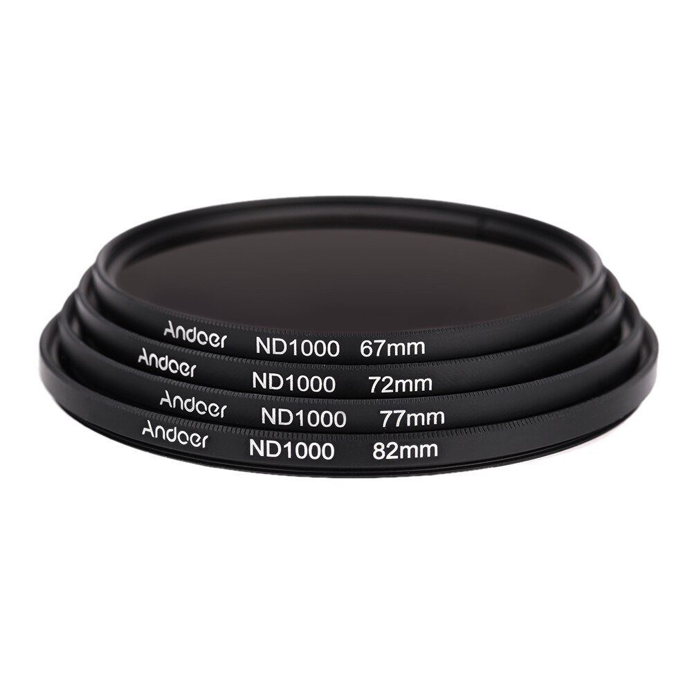 Andoer 67 72 82mm ND1000 10 Stop Fader filtre à densité neutre pour Nikon Canon DSLR objectif de l'appareil photo ND filtre