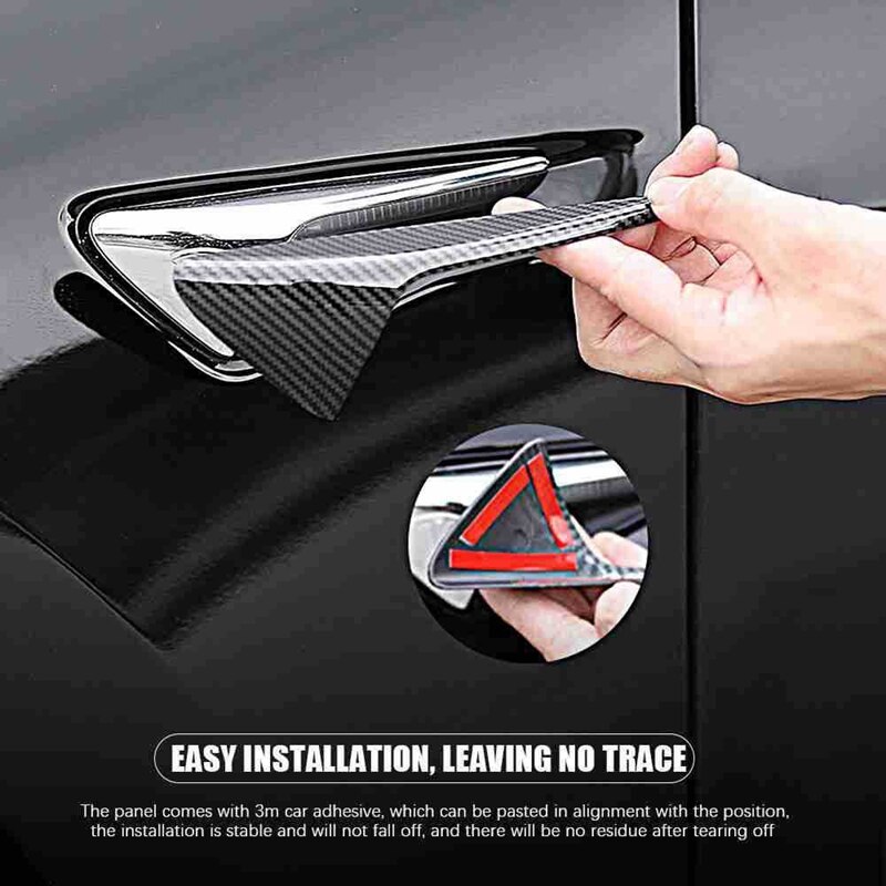 Carbon Fiber Side Fender Camera Cover Trim for Tesla Model 3 S X Y Car Camera Decorative Stickers
