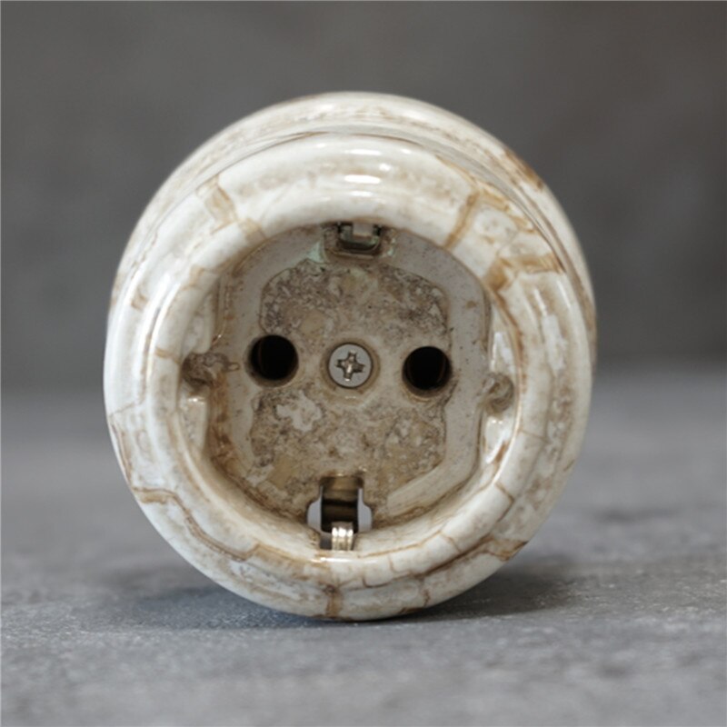 Vintage Porcelain Wall Socket Surface Mounted Germany Ceramic Socket