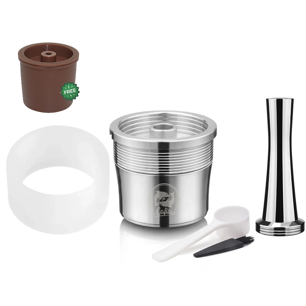 ICafilas cápsula de café reutilizable para illy X7.1 illy Y5 Mahine filtro de cafetera recargable de acero inoxidable: Castaño