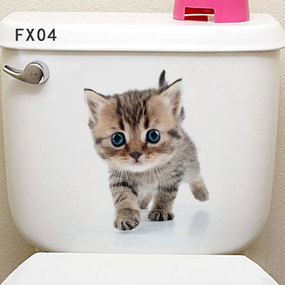 1Pc 3D Leuke Diy Cat Decals Adhesive Familie Muurstickers Raam Decoraties Badkamer Toilet Seat Decor Keuken Accessoires: 3