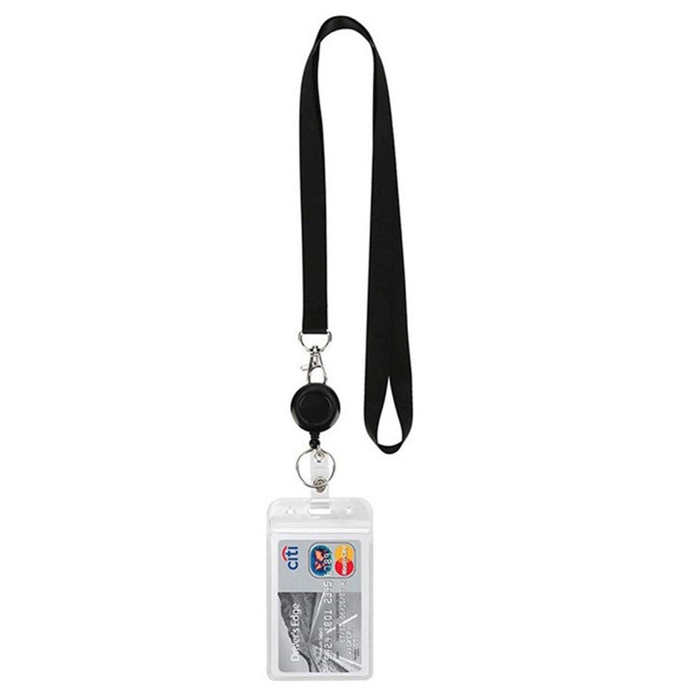 Porte-Danemark ge Rétractable avec Sangle de Cou pour Carte de Visite, Porte-Carte d'Identité, Ensemble de Danemark ges: WHITE