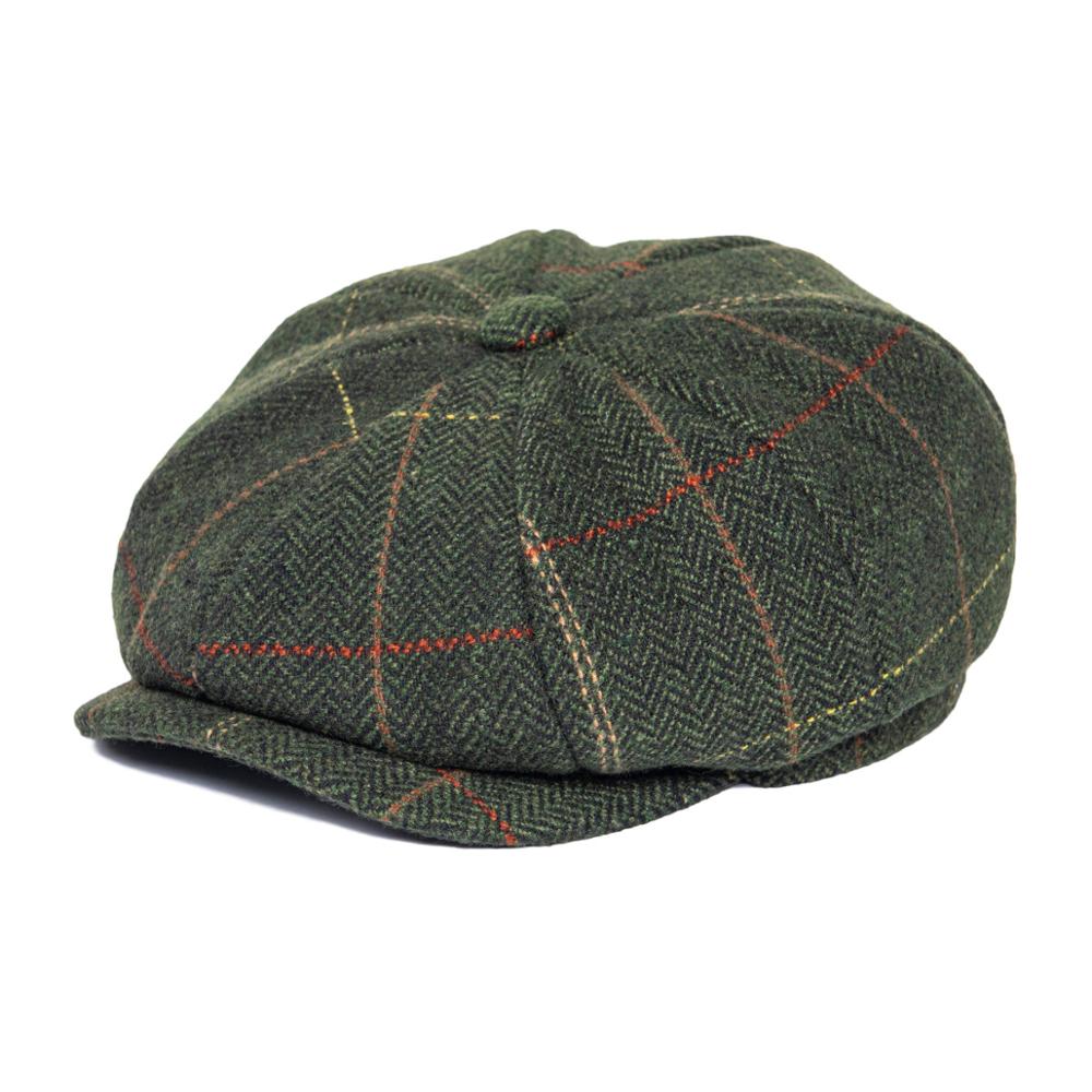 FEINION-casquette Newsboy grande taille, chapeau de conducteur, 50%, laine Tweed, casquettes plates, chevrons, chapeau pour hommes et femmes, 068: green / 61 cm