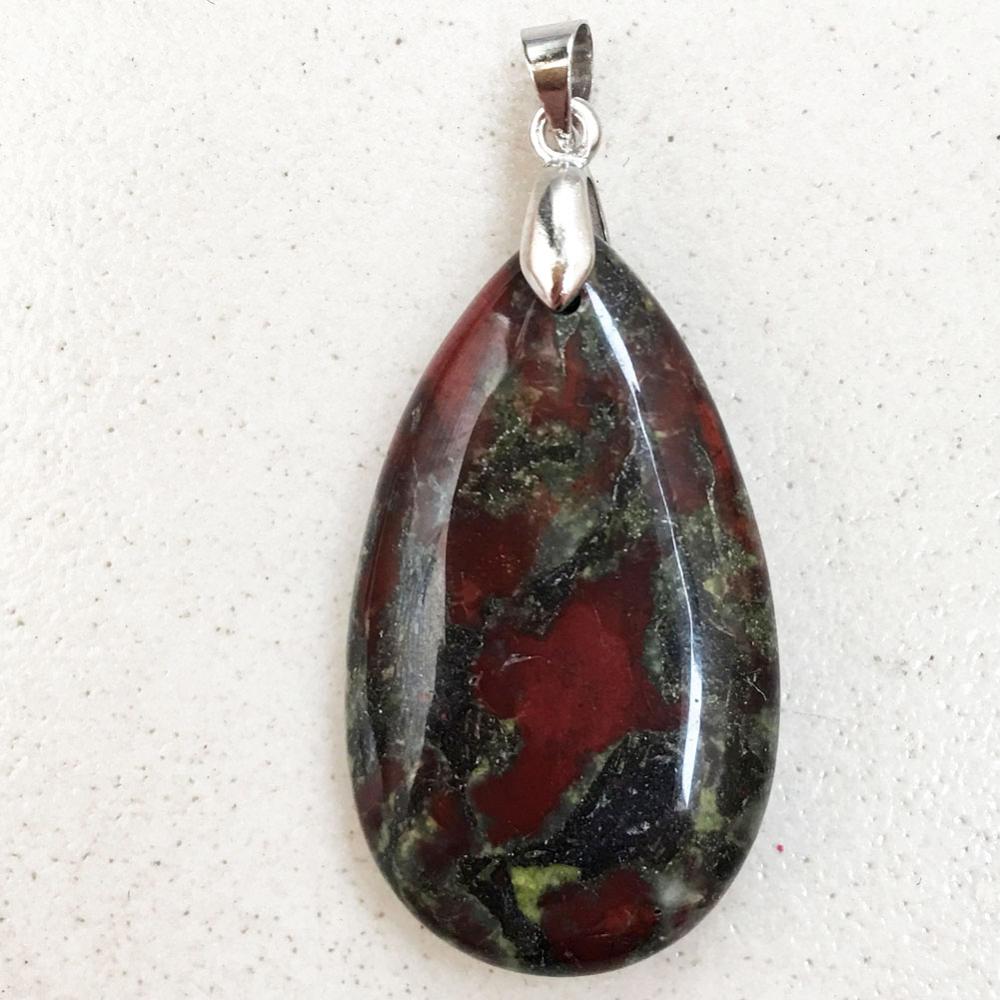 Bloodstone-colgante de gota de agua, piedra de crisantemo, Jaspe, howlita, 1 Uds. WB824: BloodstoneC8703