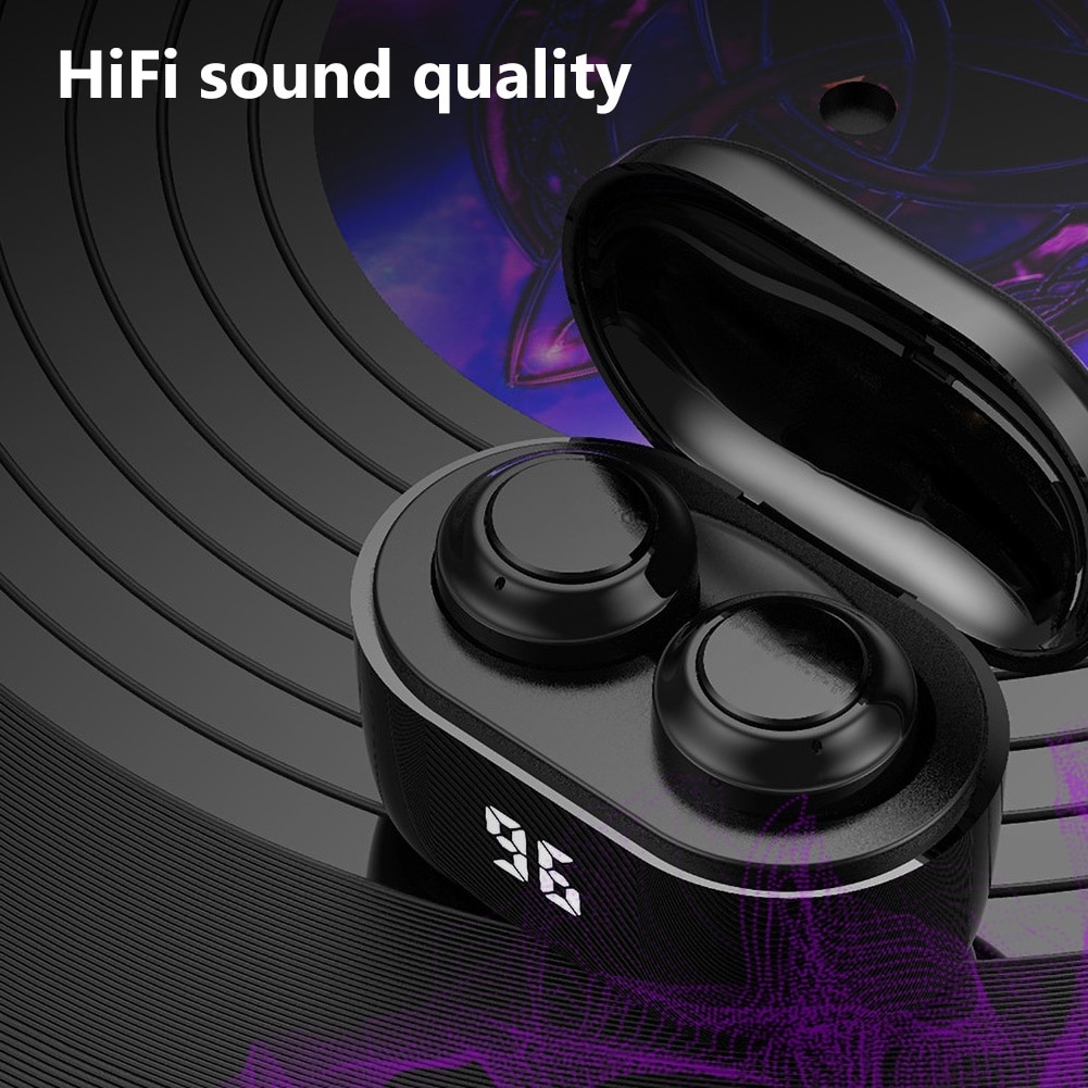 In-ear øretelefoner  a6 tws mini trådløs bluetooth 5.0 hifi stereo øretelefoner med digital opladningsboks trådløs øretelefon