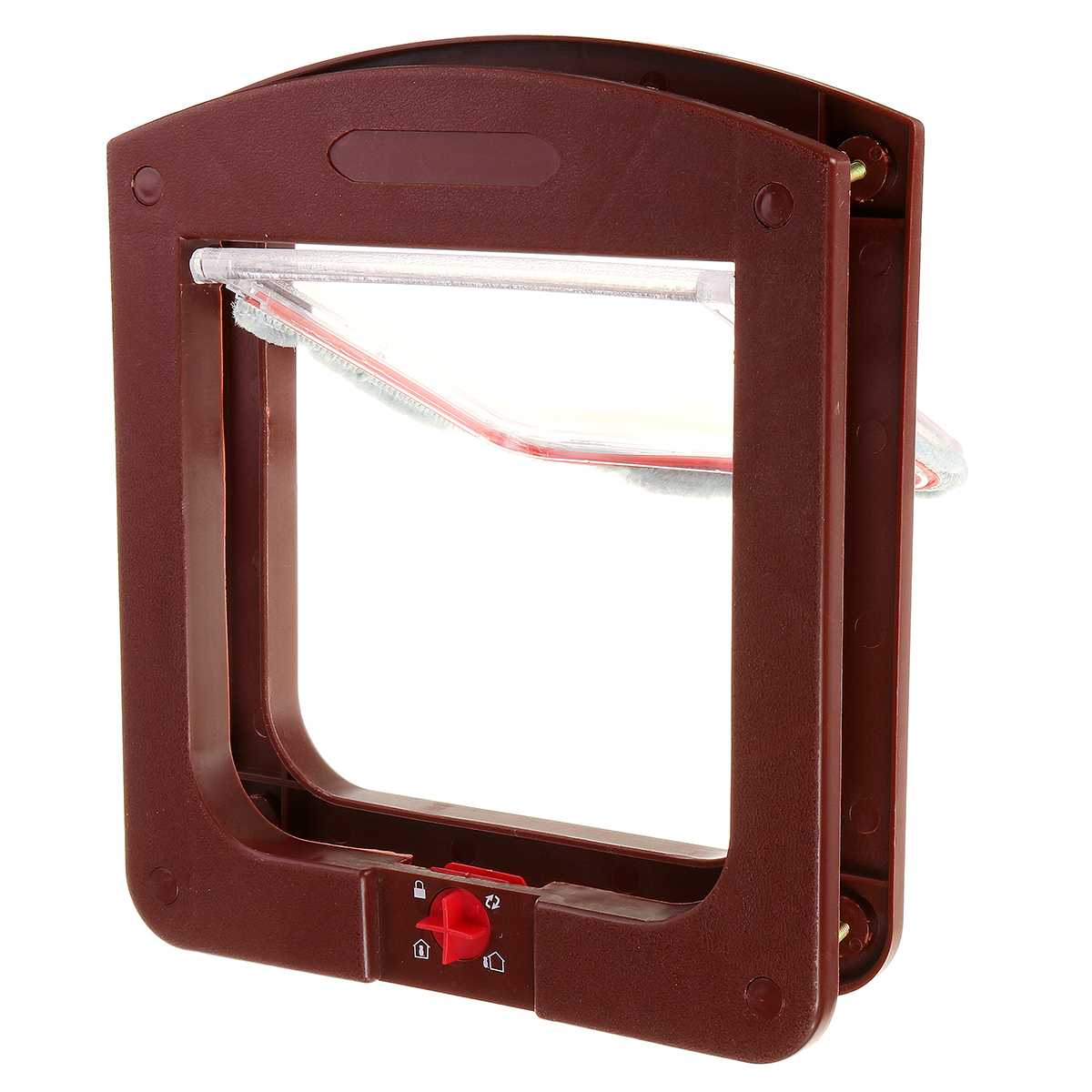 4 Way Lock Cat Dog Flap Door Safe Lockable Security Flap Door for Cat Puppy Dog Pet Gate Door Pet Supplies