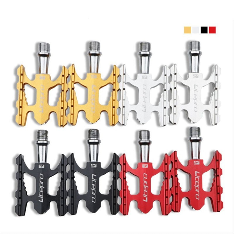 Pedal Sepeda MTB Lipat 412 Bahan Aluminium Alloy Ultra Ringan pedal bagian-bagian sepeda