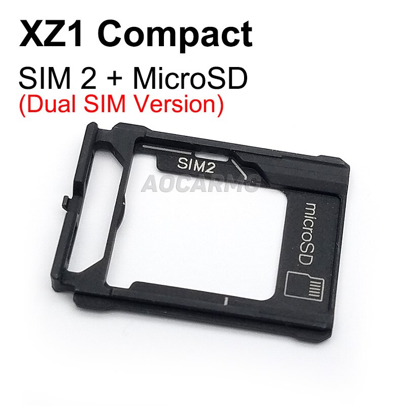Waterproof MicroSD Card SIM Tray Port Dust Plug Port Cover For Sony Xperia XZ1 Compact XZ1C Mini G8441 G8442 S0-02K: SD SIM2 Tray  Dual