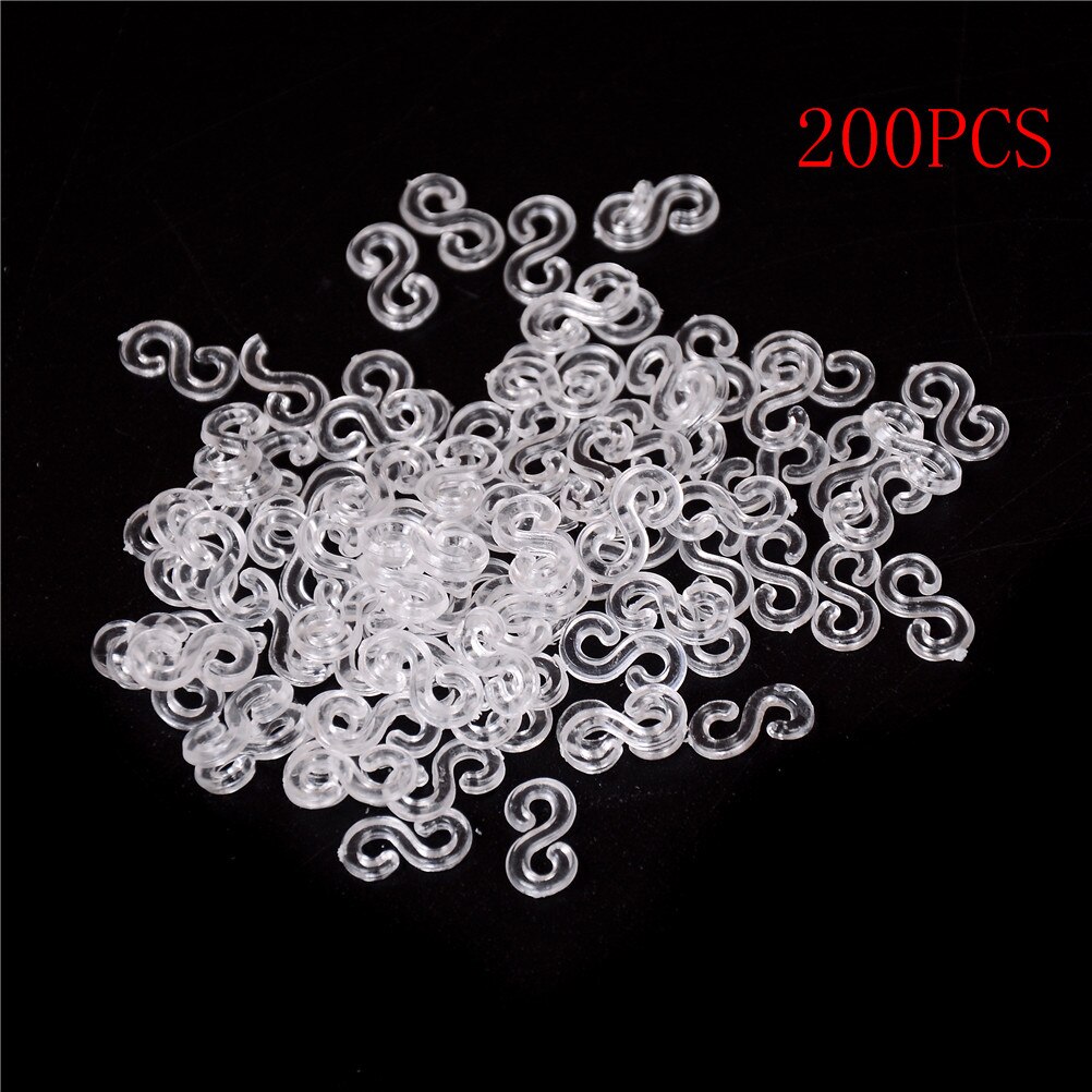 200Pcs (10 Zakken) Transparante Loom Elastiekjes Kits S Clips Voor Diy Weefgetouw Bands Armband Bedels Accessaries