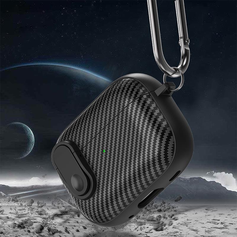Funda con cerradura de fibra de carbono para Apple AirPods Pro 2 2nd 3 2 1 generación, fundas para AirPods Pro 2023, carcasa de TPU a prueba de golpes
