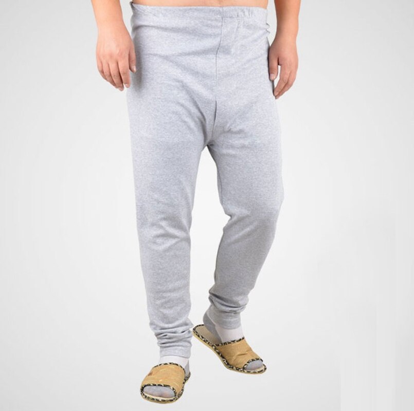 Herr plus size 6xl 7xl 8xl termounderkläder underbyxor bomull leggings varma underkläder hösttrosor tunna kalsonger långbyxor: Grå / 7xl