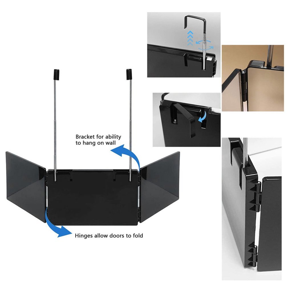 Verstelbare 3 Way Mirror Trifold Spiegel Zelf Kappers Spiegel Drievoudige Spiegel Haar Knippen En Styling Diy Kapsel tool